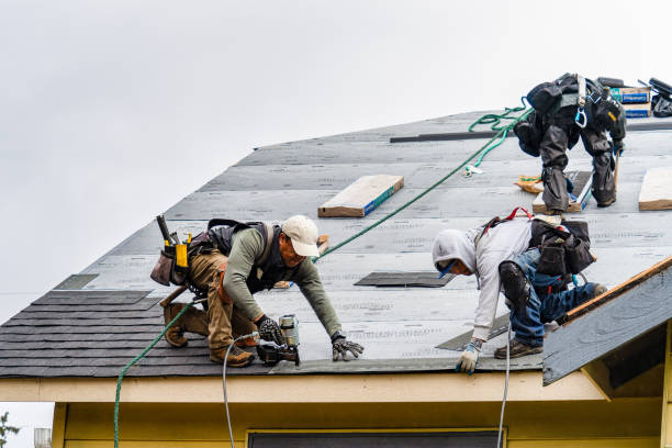 Professional Gutter Installation technician working in Higginsport, OH